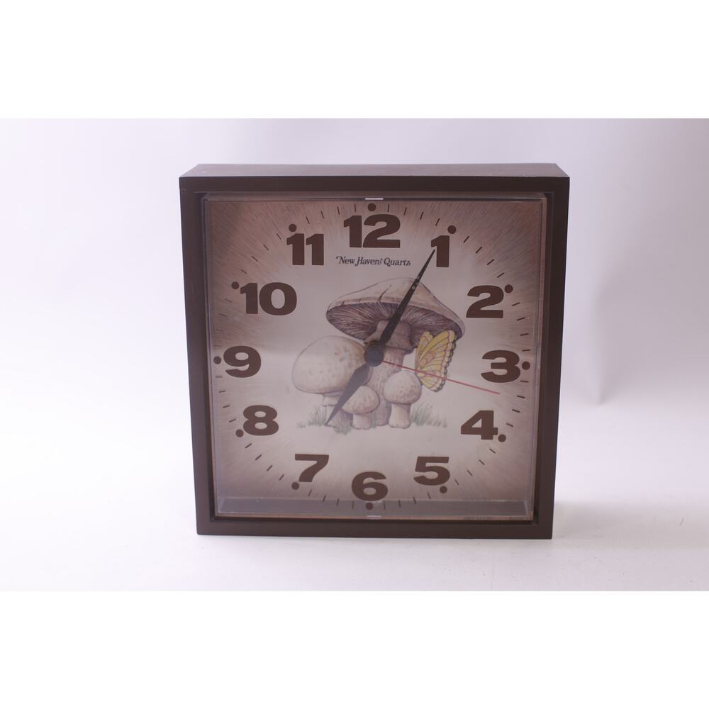 New Haven, Quartz, Mushroom, Mantel Clock, Square, Decor, ~ 250724-WH 1330